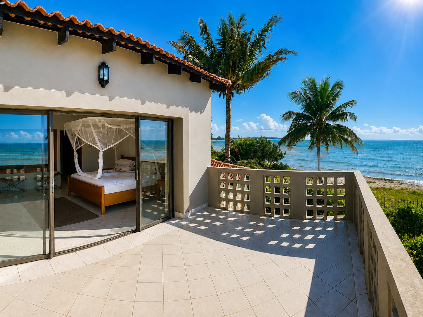 Master bedroom balcony with direct ocean view