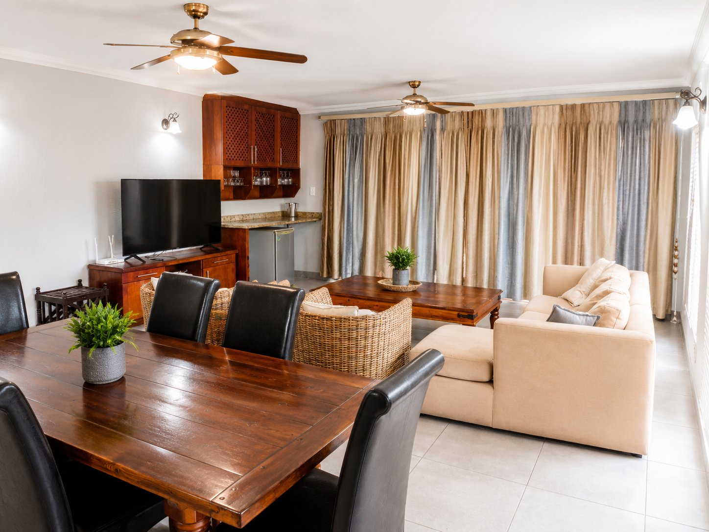 Living area with TV and comfortable seating