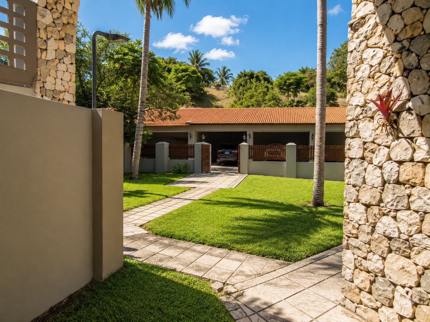Unit driveway and covered carport